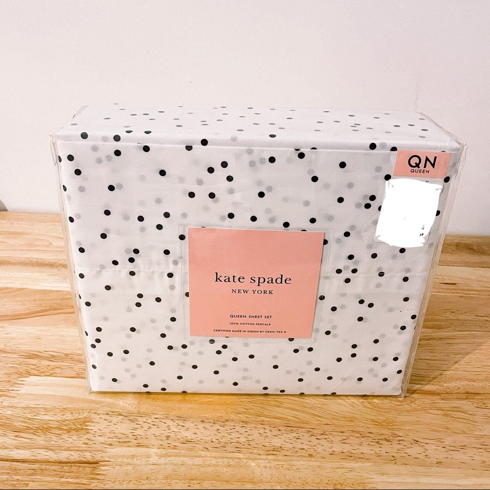 NWT Kate spade ♠️ Queen sheet set 100% cotton percale RARE